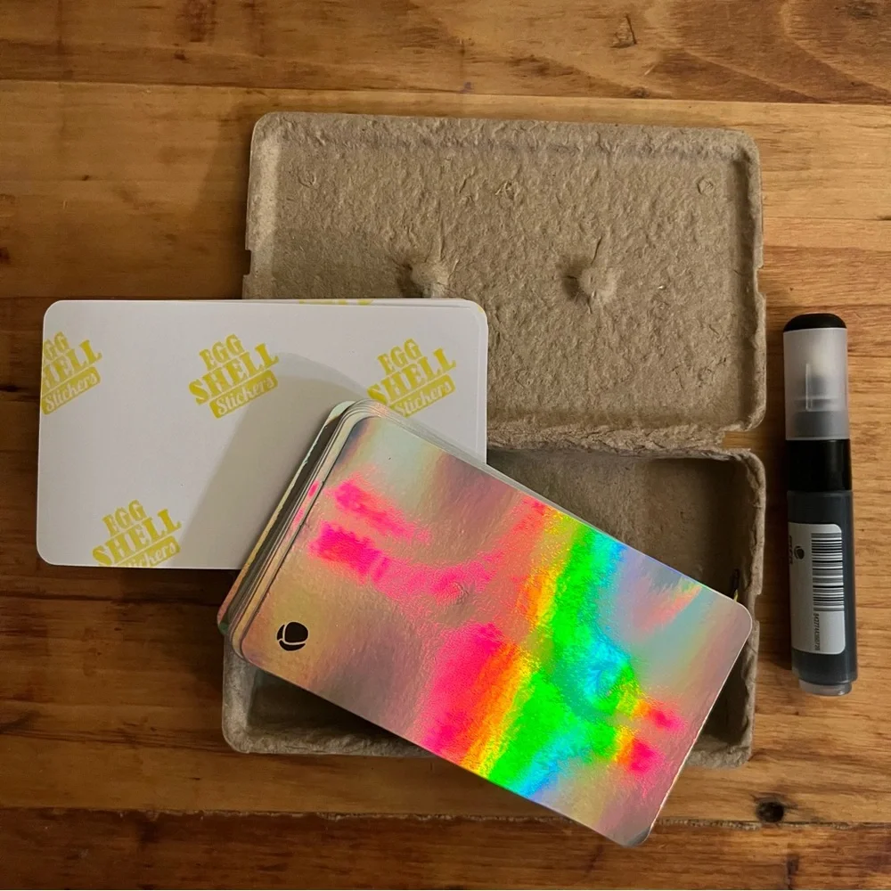 Montana WTF Permanent Hologram Blank Eggshell Stickers with Mini Paint Marker